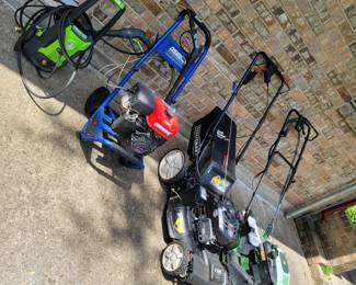 Greenworks Power Washer, Pacific Hydrostar 6 HP Gas Power Washer, Craftsman Platinum Lawn Mower, John Deer Lawn Mower