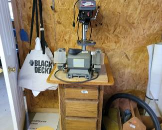 Central Machinery 8" Drill Press, Craftsman Bench Grinder