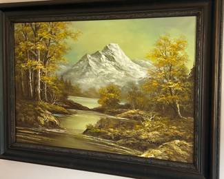Amazing Mountain Scene Oil on Canvas