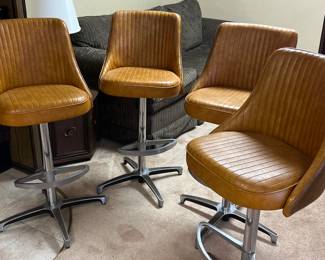 MID CENTURY MODERN Chrome Craft Bar Stools.