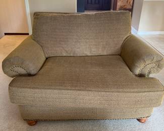 Oversized Plunket Armchair with Ottoman
