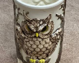 MCM Ceramic Owl Canister/Trashcan
