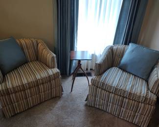 Matching barrel back upholestered chairs
