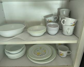 Corning Corelle Meadow pattern dishes