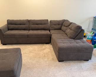 Microsuede sectional sofa