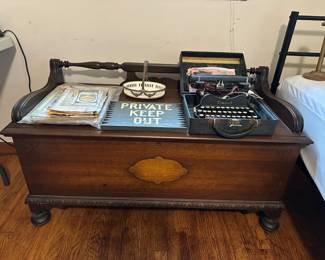 Cedar Blanket Chest, Corona Typewriter