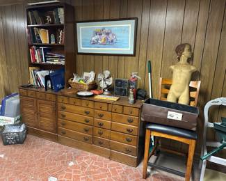 Dresser, Book Shelf, Books,Old Fan