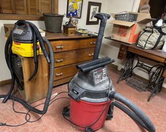 Shop Vac's, Oack Chest of Drawers, Treadle Sewing Cabinet