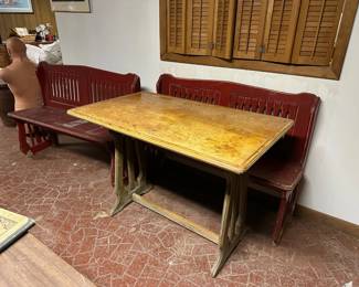 Vintage Table w/ 2 Benches