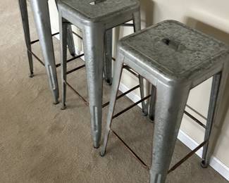 3 Metal Bar Stools