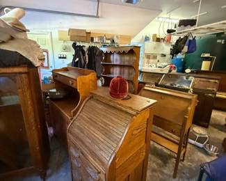 Oak, pine, mahogany furniture