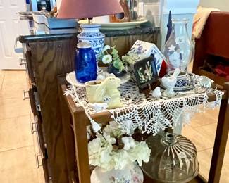 Rolling Wooden Bar Cart