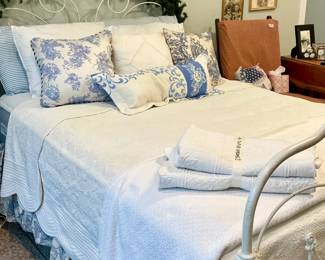 Full White Bed Frame with Mattress Set