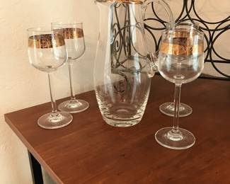Bar glasses and pitcher