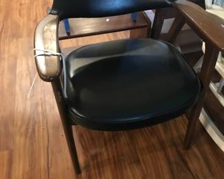 Wide black vinyl chair