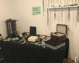 Lots of costume jewelry and jewelry boxes