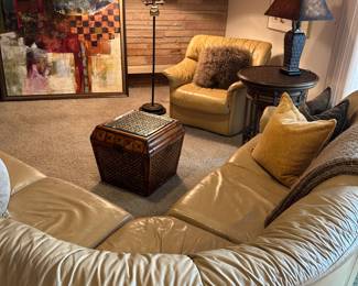 Leather Sectional and Chair