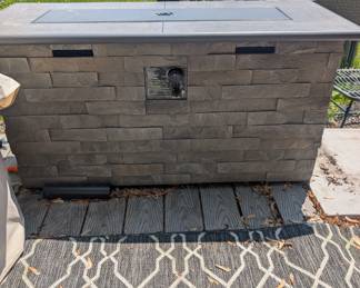 Harrington Beach Gas Fire pit with cover. New