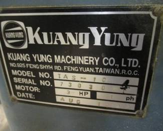Kuang Yung 3 Hp. Table Saw (Mod. TAS-10)