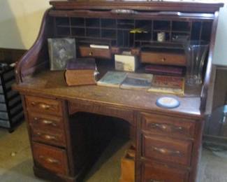 Oak Roll Top Desk