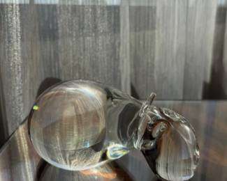 Vintage Steuben Art Glass Sculpture HIPPOPOTAMUS by Lloyd Atkins Design, Signed