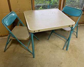 Child’s Metal Folding Table with 2 Folding Chairs