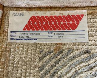 VSOSKE Room Size Area Rug, approximately 19’7” x 12’10”, Ground Ground Graphics, Pattern Pro. 2784, 100% Selected Virgin Wool Pile, 2 Color