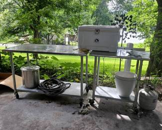 Stainless rolling prep tables