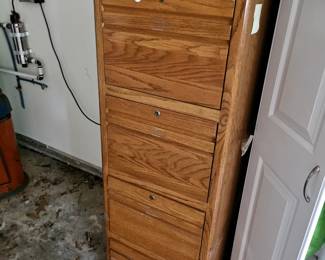 Oak filing cabinet