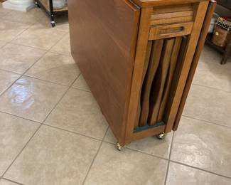 Mid Century Drop Leaf Hideaway Table and Chair Set