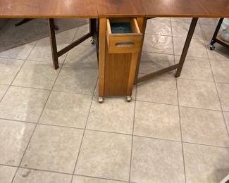 Mid Century Drop Leaf Hideaway Table and Chair Set