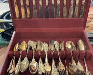Vintage Baroque Godinger Flatware Set Service for 12 in Box