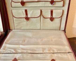 Vintage Mid Century Top Grain Leather Luggage Set.