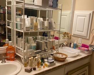 Assorted Bath Items and Toiletries.