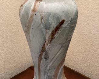 Vintage Mid Century Modern Marble Swirl Ceramic Table Lamp