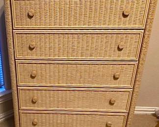 Wicker Lea Furniture Henry Link 5 Drawer Highboy Dresser.