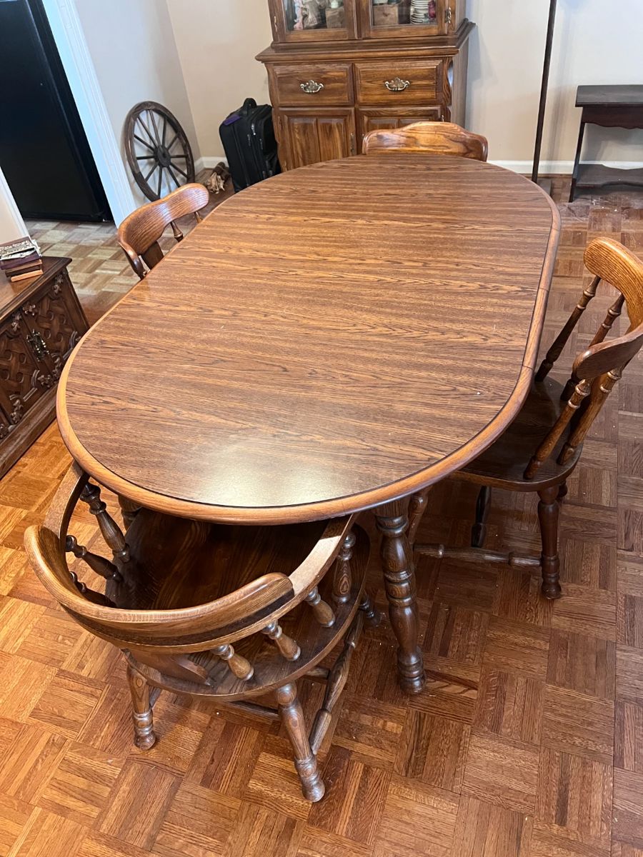 Dining table with 6 chairs - $150