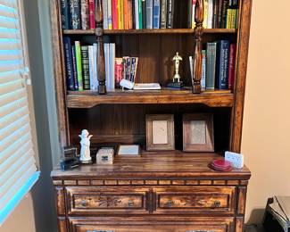 wooden dresser with hutch - $100 (located upstairs)