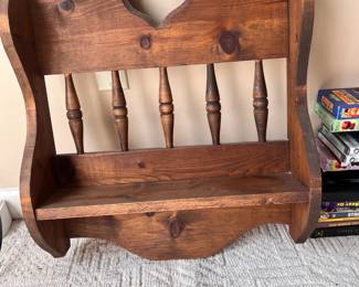 Vintage Wooden Wall Shelf - $40