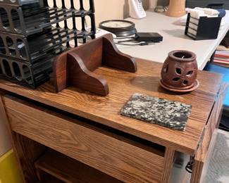 wooden side desk - $40