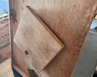 bottom of rectangle wooden lazy susan $50