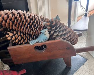 Vintage Wooden Wheelbarrow $40