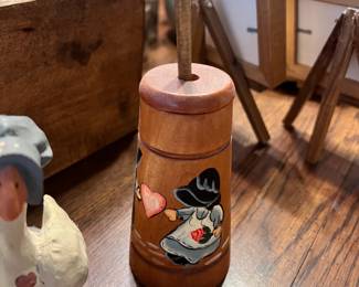 Wooden Decorative Mini Wood Butter Churn - $15
