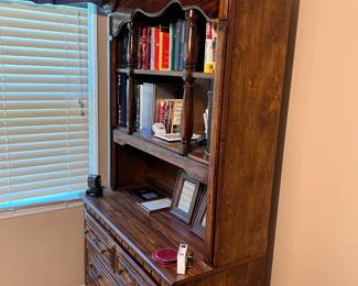 wooden dresser with hutch - $100 (located upstairs)