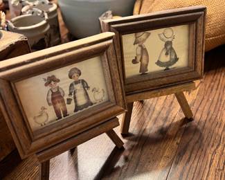 Lot of 2 vintage framed farm art - $30