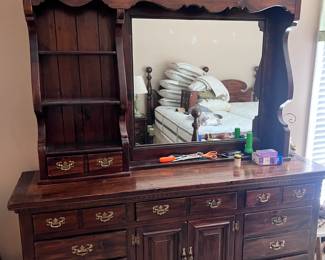 dresser with mirror hutch (located upstairs) - $200 - Burlington House Furniture