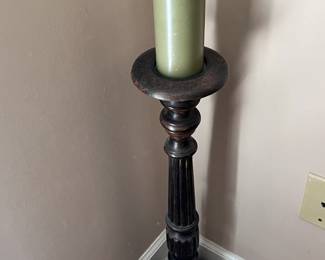 tall wooden candlestick $25