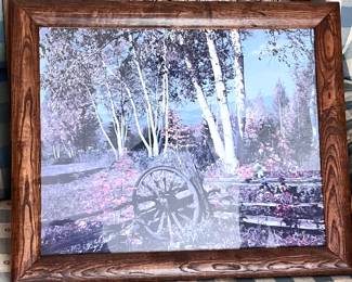 Framed Picture of Wagon $20