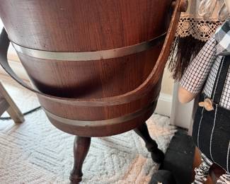 vintage Wooden barrel with spindle legs - $60