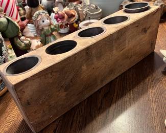 Rustic Wooden Candle Holder - $50